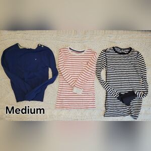 Blue and Red Long Sleeve Tees Classic Style